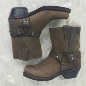 SOLD Frye Harness 8” Moto Boots Brown Distressed